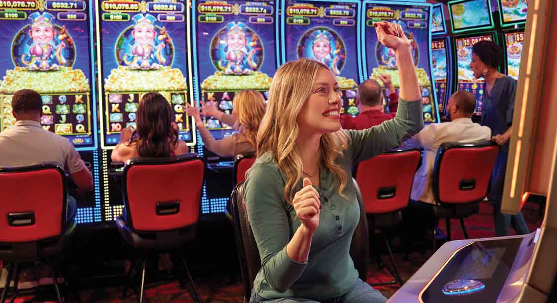 Woman gaming at Derby City Downtown